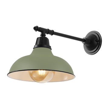 Wallace 12.25" Farmhouse Industrial Indoor/Outdoor Iron LED Victorian Arm Outdoor Sconce